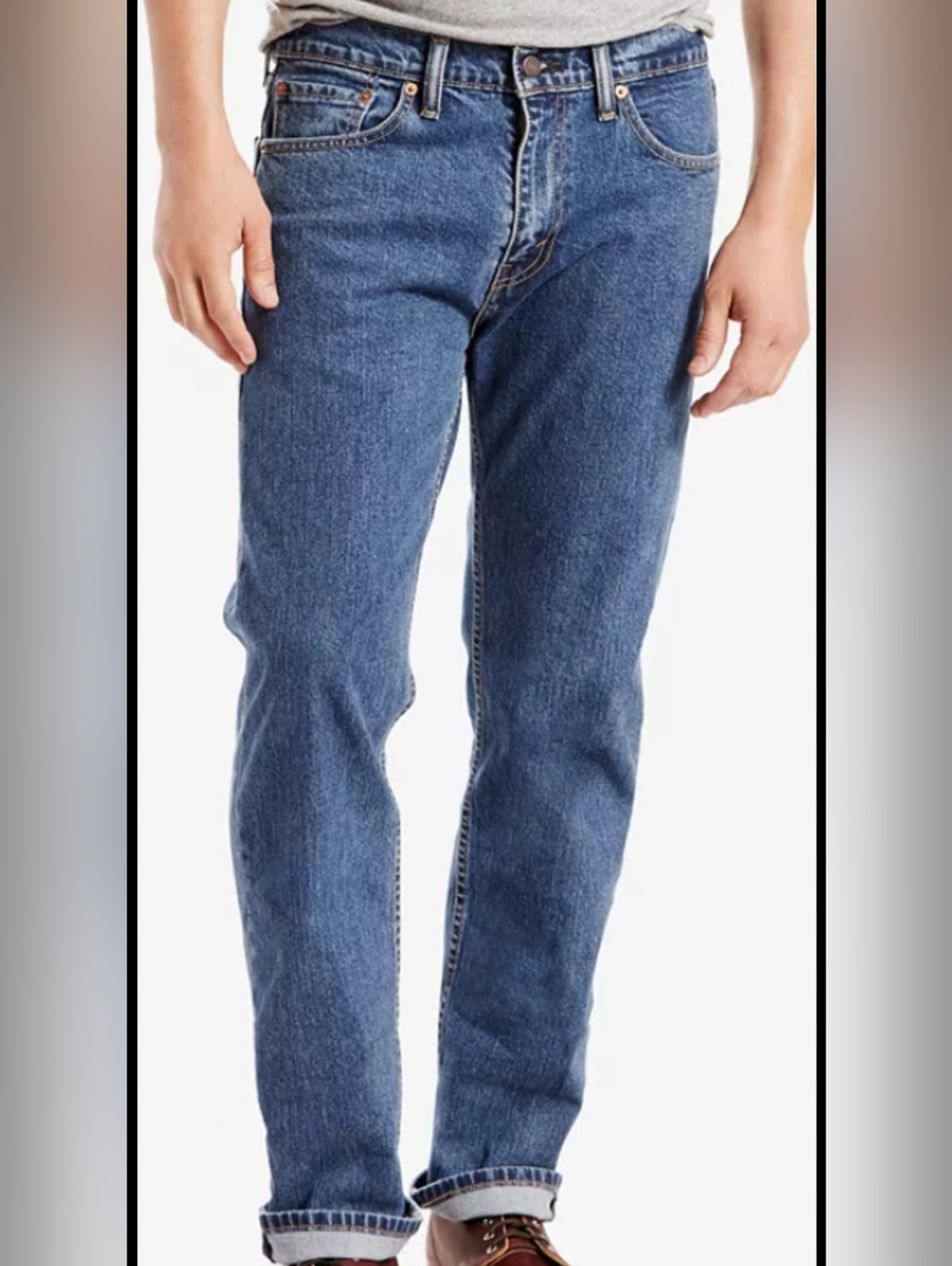 Levi’s 505 Regular Fit Jeans 42x32 Dark Wash Denim Straight Leg Men’s GUC